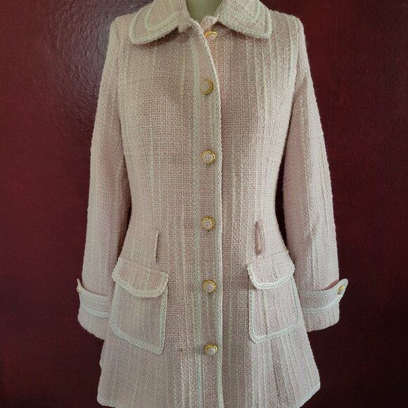 Baby The Stars Shine Bright Jackets & Blazers - Novala Takemoto/Baby the Stars Shine Bright - Pink White Tweed Coat